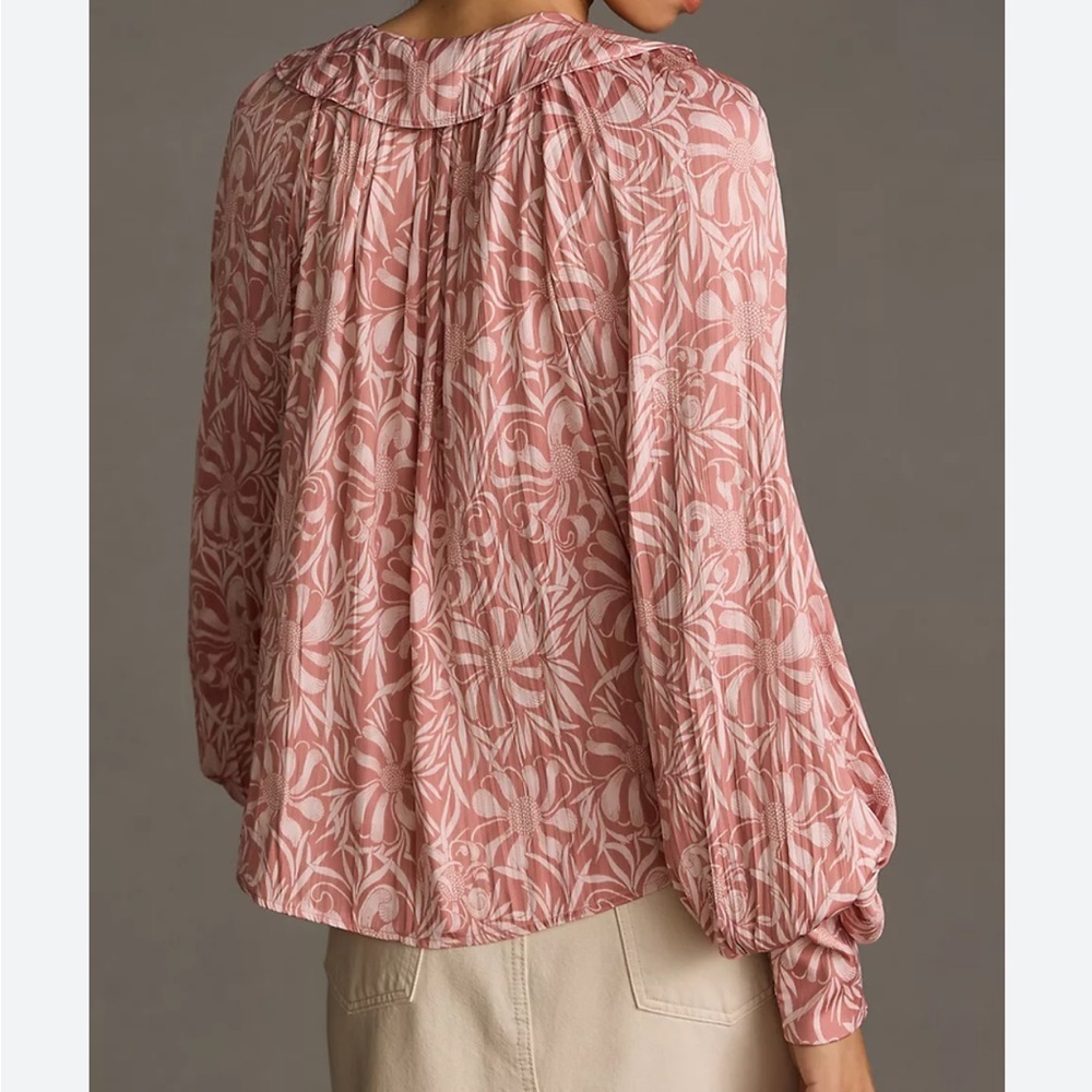 Anthropologie Florence Balducci Romantic boho tie neck blouse - Picture 2 of 8